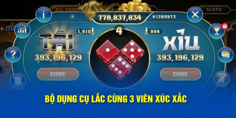 Bộ dụng cụ lắc cùng 3 viên xúc xắc 