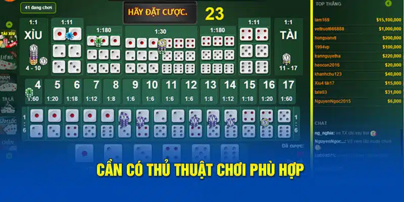 Cần có thủ thuật chơi phù hợp